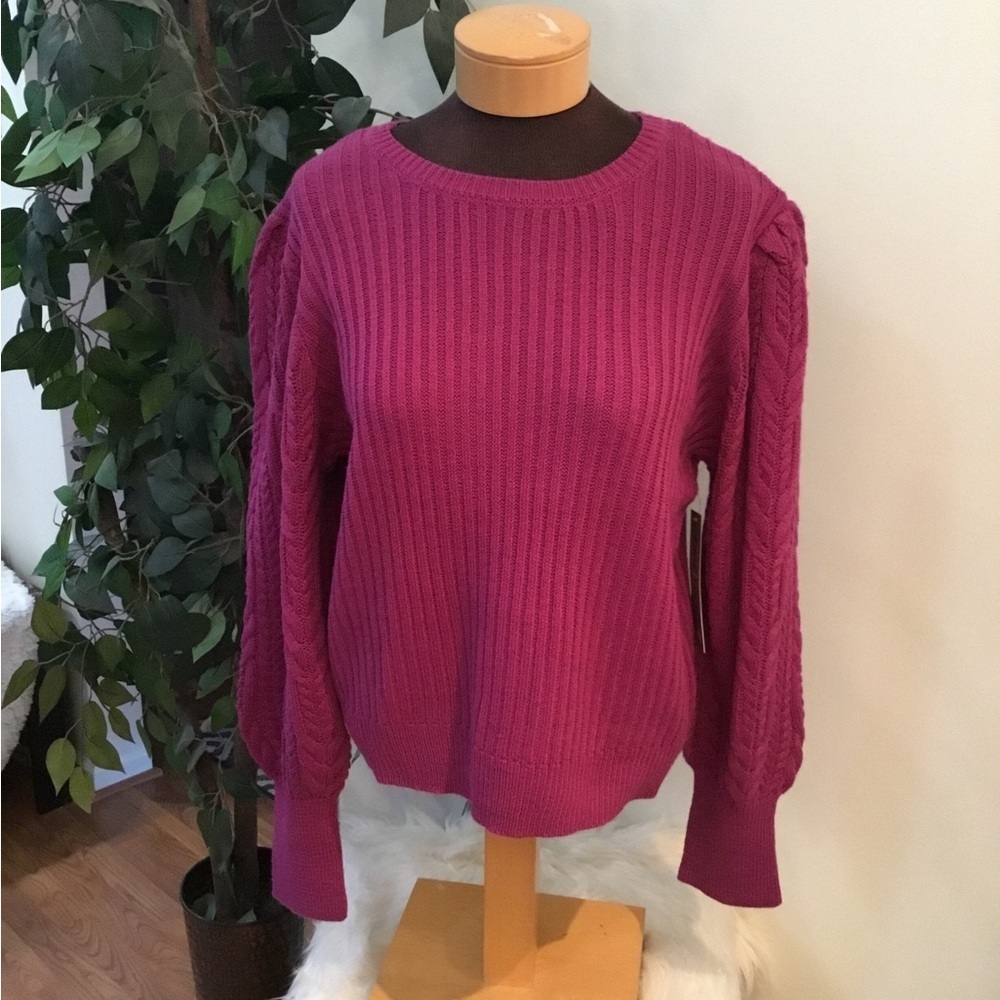 Absolutely Famous purple braided detailed crewneck sweater Woman’s XL